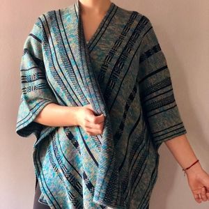 Poncho with open front